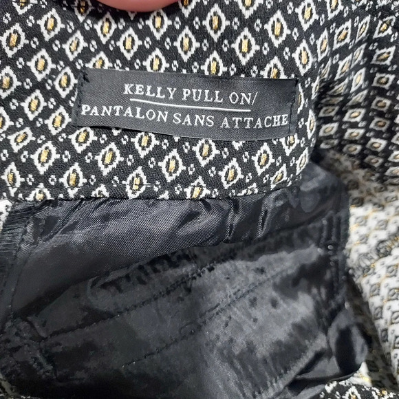 Lord & Taylor Woman Black, White & Metallic Gold Kelly Pull On Pants Size 18 W - Picture 12 of 14